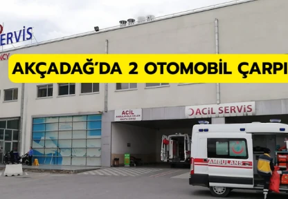 Akçadağ'da 2 otomobil çarpıştı