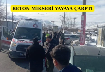 Beton Mikseri Yayaya Çarptı
