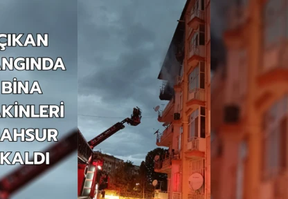 Çıkan yangında bina sakinleri mahsur kaldı