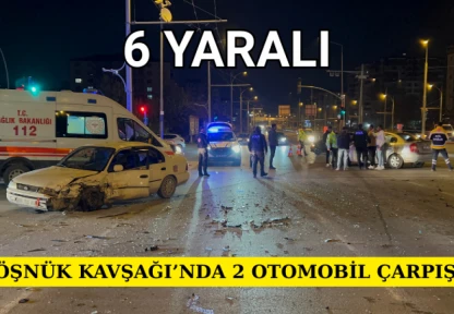 Çöşnük Kavşağı'nda 2 otomobil çarpıştı