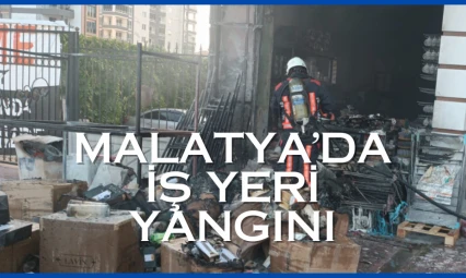 Malatya'da iş yeri yangını