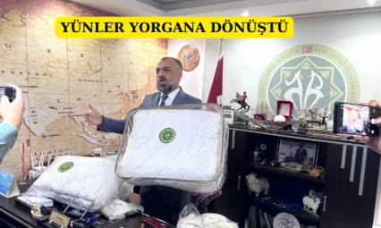 Yünler yorgana dönüştü