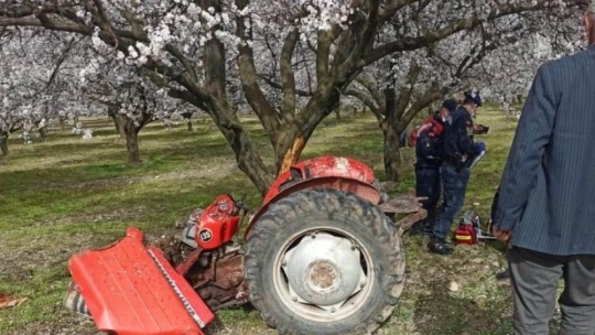 Ağaca çarpan traktörün sürücüsü hayatını kaybetti