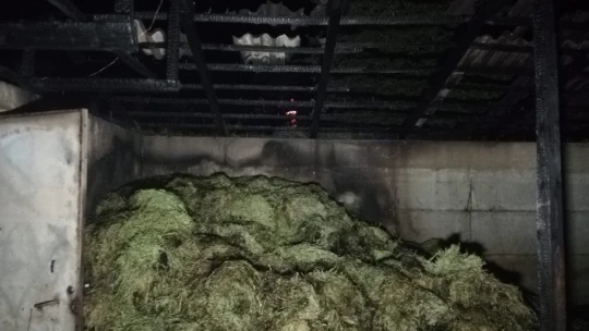 Benzinliğin yanında ahır yangını