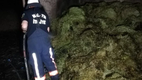 Benzinliğin yanında ahır yangını