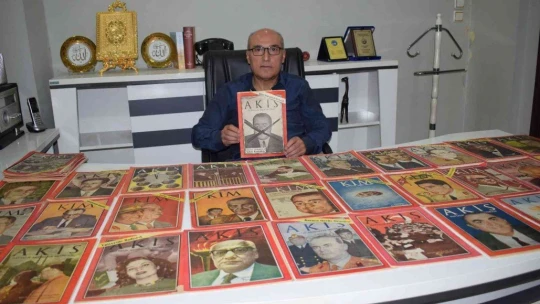 Babasının arşivinden çıkan 60 yıllık dergilere gözü gibi bakıyor