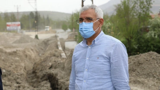 Başkan Güder, Orduzu'daki alt yapı çalışmalarını inceledi