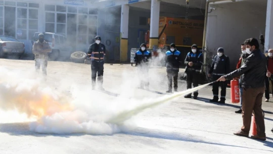 Battalgazi Belediyesi'nde yangın tatbikatı