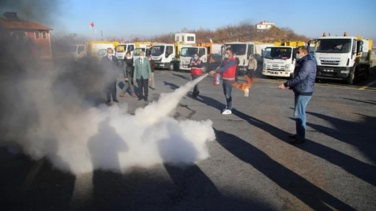 Battalgazi Belediyesi'nden personeline yangın tatbikatı