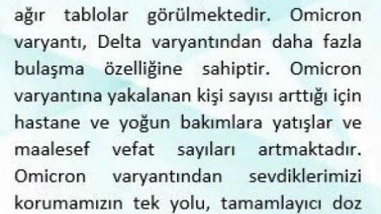 Omicron'a dikkat