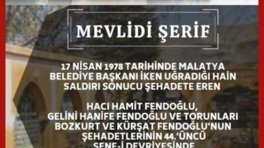 Fendoğlu'ndan Mevlid'e davet