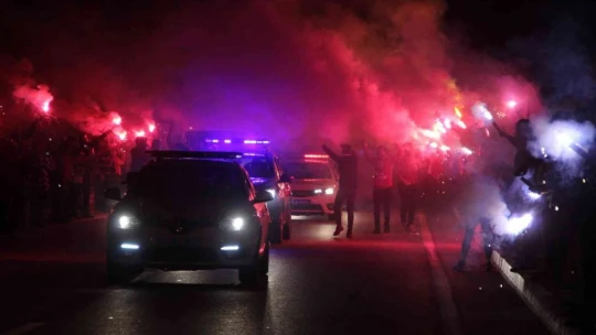 Galatasaray'a Malatya'da coşkulu karşılama