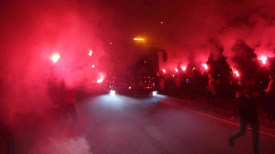 Galatasaray'a Malatya'da coşkulu karşılama