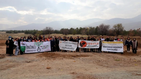 İnönü üniversitesinde yeni açılan bulvar ağaçlandırılıyor