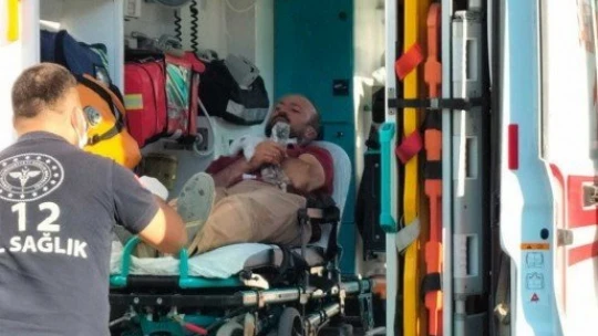 Kan kaybeden şahsın imdadına hava ambulansı yetişti