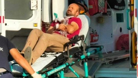 Kan kaybeden şahsın imdadına hava ambulansı yetişti