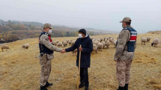 Kayıp koyunları jandarma drone ile buldu