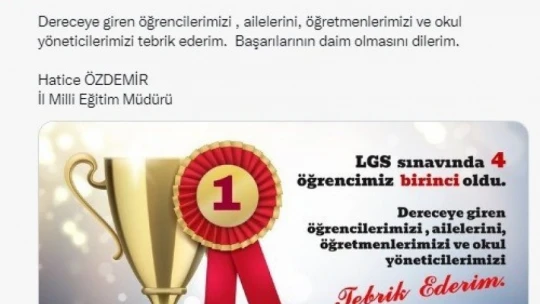 Malatya'dan 4 öğrenci birinci