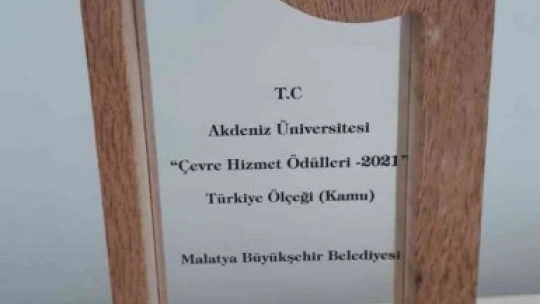 Malatya Büyükşehir Belediyesine çevre ödülü