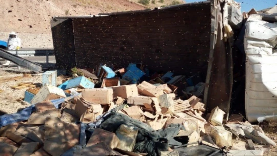 Malatya'da arı kovanı yüklü kamyon devrildi: 3 ölü