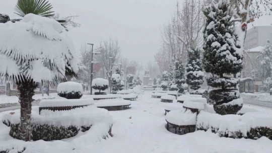 Malatya'da kar yağışı kartpostallık görüntüler oluşturdu