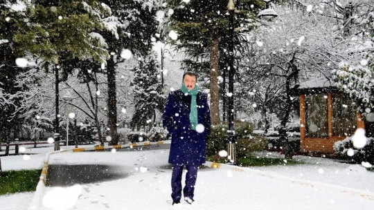 Malatya'da kar yağışı sonrası kartpostallık manzaralar oluştu