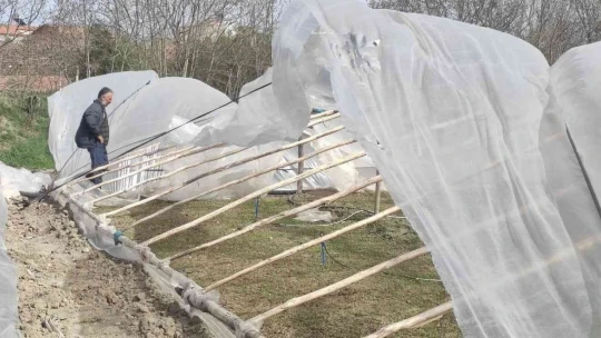 Malatya'da şiddetli rüzgar seralara zarar verdi