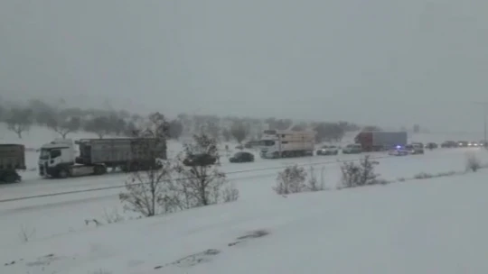 Malatya'da ulaşıma kar engeli