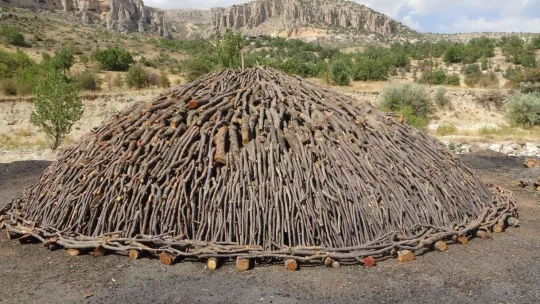 Mangal kömürü işçilerinin zorlu mesaisi