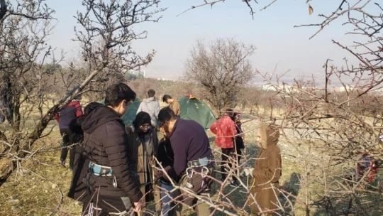 Öğrencilerden uygulamalı kamp eğitimi