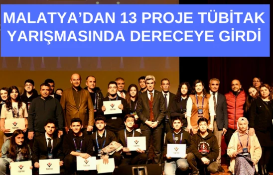 Malatya'dan 13 proje TÜBİTAK yarışmasında dereceye girdi
