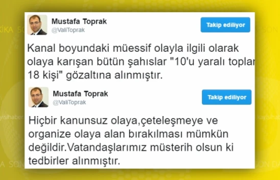 Silahlı çatışma ile ilgili Vali Toprak'tan açıklama