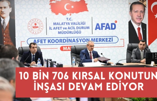 Malatya Valisi Seddar Yavuz: 10 bin 706 kırsal konutun inşası devam ediyor