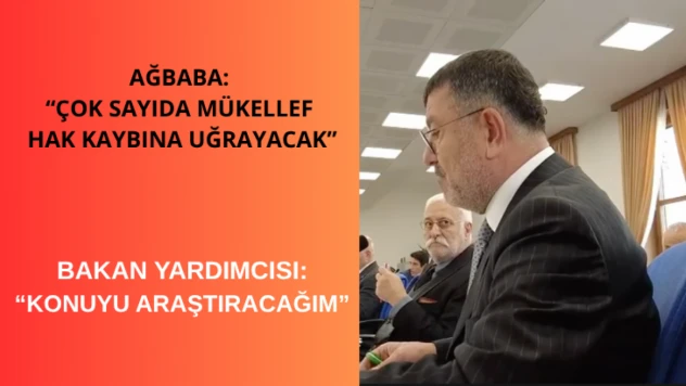 Ağbaba: Çok sayıda mükellef hak kaybına uğrayacak