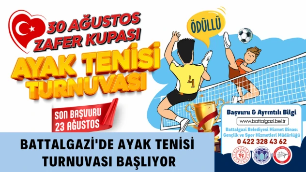 Battalgazi'de ayak tenisi turnuvası başlıyor