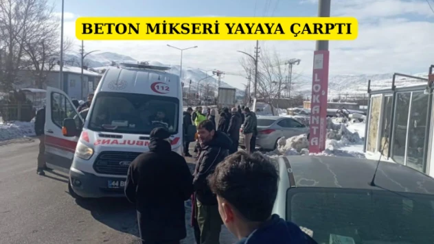 Beton Mikseri Yayaya Çarptı