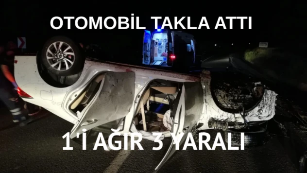 Malatya'da otomobil takla attı