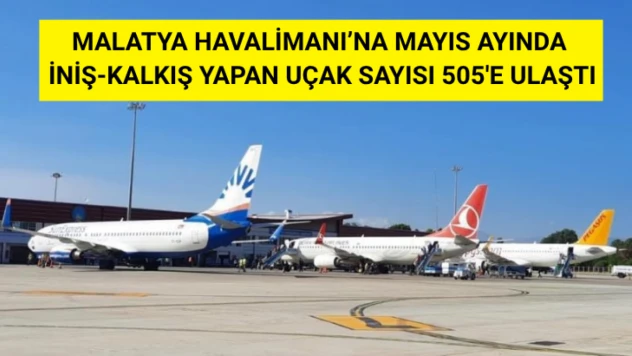 Mayıs ayında Malatya Havalimanı'na iniş-kalkış yapan uçak sayısı 505'e ulaştı