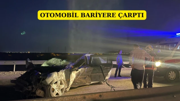Otomobil bariyere çarptı