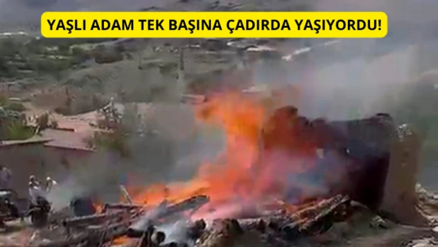 Yaşlı adam tek başına çadırda yaşıyordu