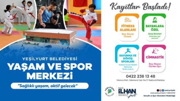 Yeşilyurt Belediyesi Yaşam ve Spor Merkezi'nde Kayıtlar Başladı