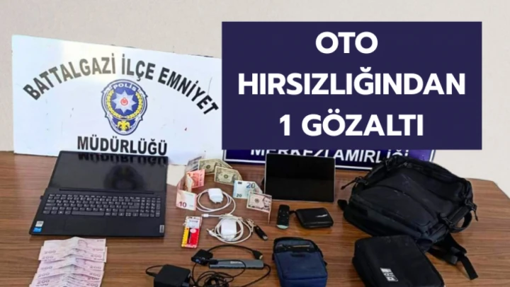 Malatya'da oto hırsızlığından 1 gözaltı