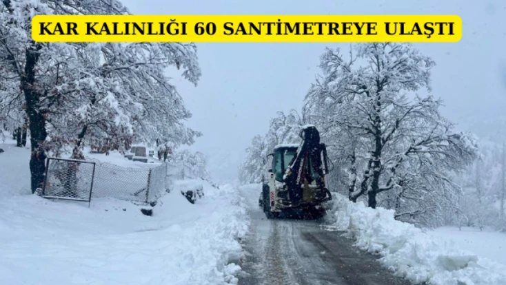 Kar kalınlığı 60 santimetreye ulaştı