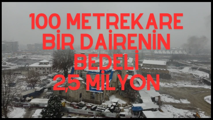 100 metrekare bir dairenin bedeli 2,5 milyon 