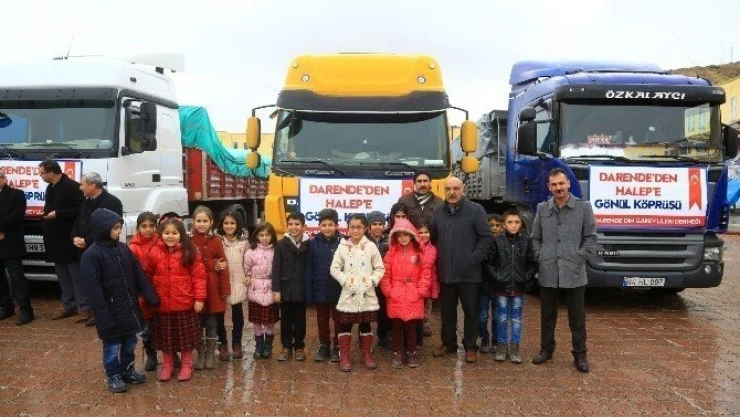 Darende'den Halep'e 5 tır yardım