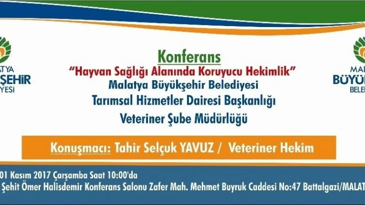 'Hayvan Sağlığı Alanında Koruyucu Hekimlik' konferansı verilecek
