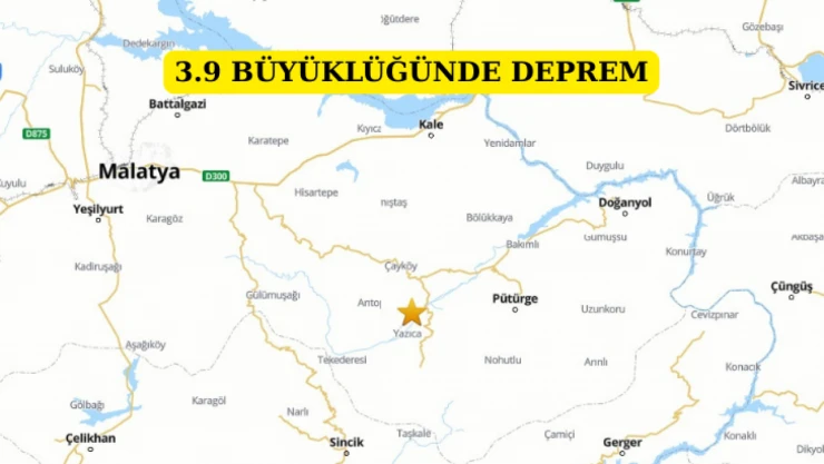 3,9 büyüklüğünde deprem