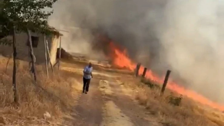 Anız yangını korkuttu