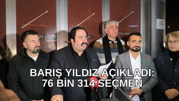 Barış Yıldız açıkladı: 76 bin 314 seçmen