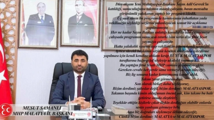 Başkan Samanlı'dan çok sert ifadeler